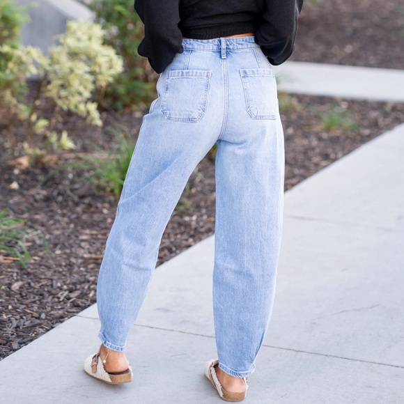 KanCan Denim - KanCan Pleated + Tapered Fit Barrel Denim